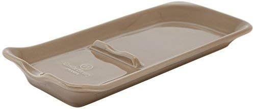 Emile Henry Made in France Ceramic Spoon Rest Ridged, 9"x 4"|Truffle