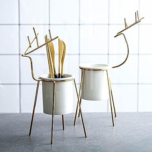 Kitchen Cutlery Holder,Utensil Organizer,Ceramic Chopsticks Tube Nordic Household Drain Cutlery Storage Rack Spoon Bucket Cage Knife Fork Kitchen Utensils Tableware