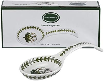 Portmeirion Botanic Garden 8.75" Spoon Rest, Daisy Floral Motif - Dishwasher, Microwave Safe, Chip-Resistant Porcelain - Ideal for Kitchen Counter or Stove Top, Kitchen & Cooking Essential