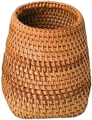 Rattan Chopsticks Tube Shovel Spoon Bucket Tableware Storage Box Household Storage Basket Storage Box (Color : B) (A)