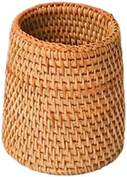 Rattan Chopsticks Tube Shovel Spoon Bucket Tableware Storage Box Household Storage Basket Storage Box (Color : B) (A)
