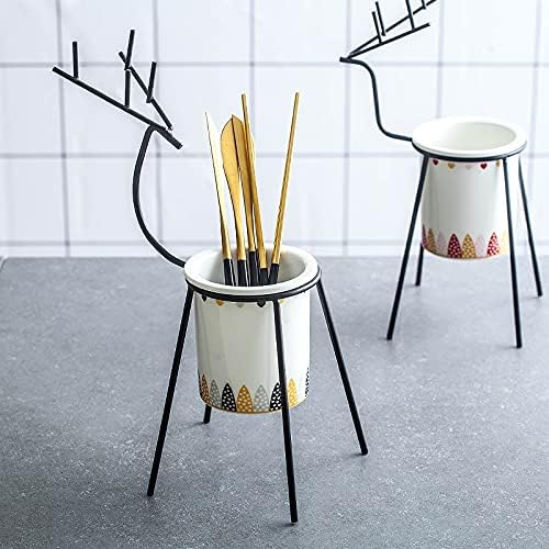 Kitchen Cutlery Holder,Utensil Organizer,Ceramic Chopsticks Tube Nordic Household Drain Cutlery Storage Rack Spoon Bucket Cage Knife Fork Kitchen Utensils Tableware