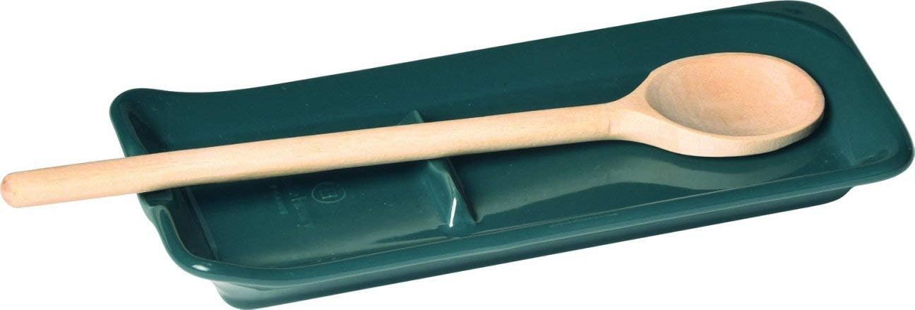 Emile Henry Made in France Ceramic Spoon Rest Ridged, 9"x 4"|Truffle