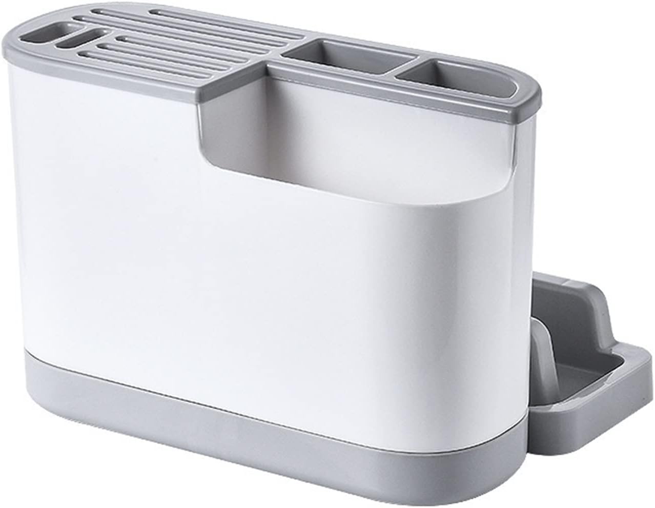 Chopstick Holder, Kitchen Tableware Chopsticks Cage Knife Holder Multifunction Cutlery Storage Tube Drainer Container Pot Lid Rack Organizer Items Garters(Gray)
