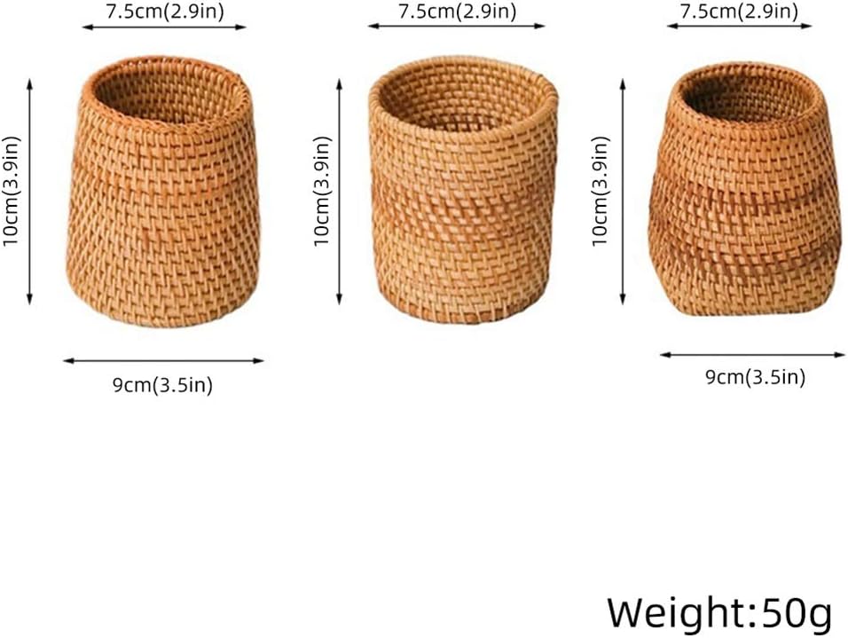 Rattan Chopsticks Tube Shovel Spoon Bucket Tableware Storage Box Household Storage Basket Storage Box (Color : B) (A)