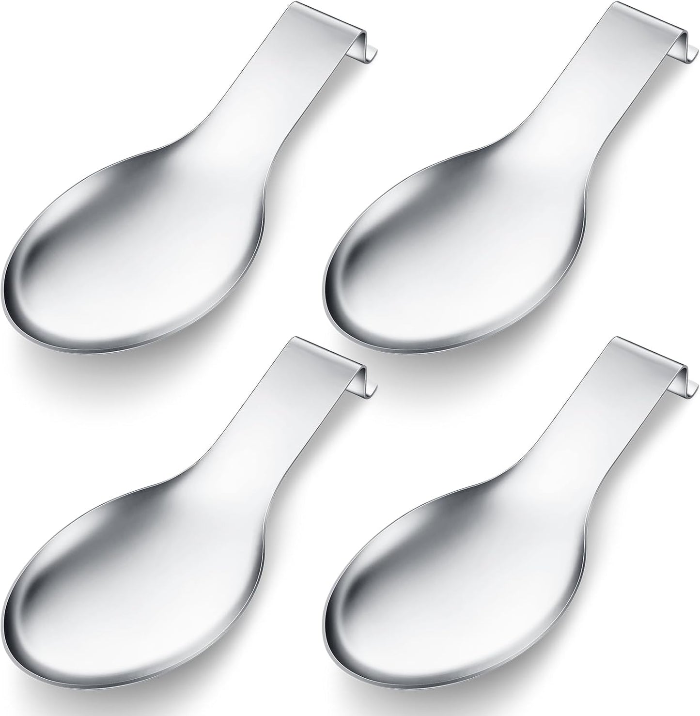 Nuanchu Stainless Steel Spoon Rest Spatula Ladle Holder Spoon for Stove Top Heavy Duty Spatula Holder for Countertop Dishwasher Safe Utensil Rest for Kitchen, 3.8 x 9.6"(Gold)