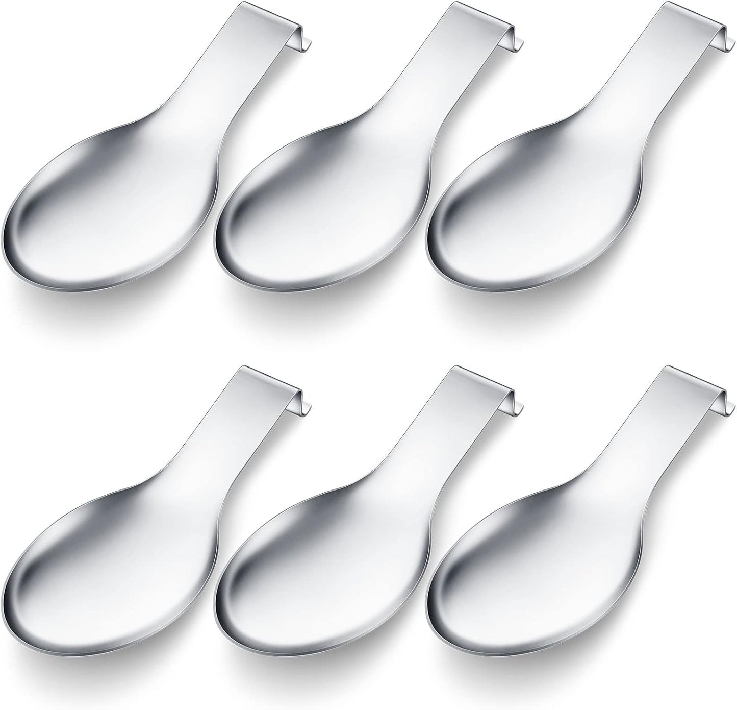 Nuanchu Stainless Steel Spoon Rest Spatula Ladle Holder Spoon for Stove Top Heavy Duty Spatula Holder for Countertop Dishwasher Safe Utensil Rest for Kitchen, 3.8 x 9.6"(Gold)