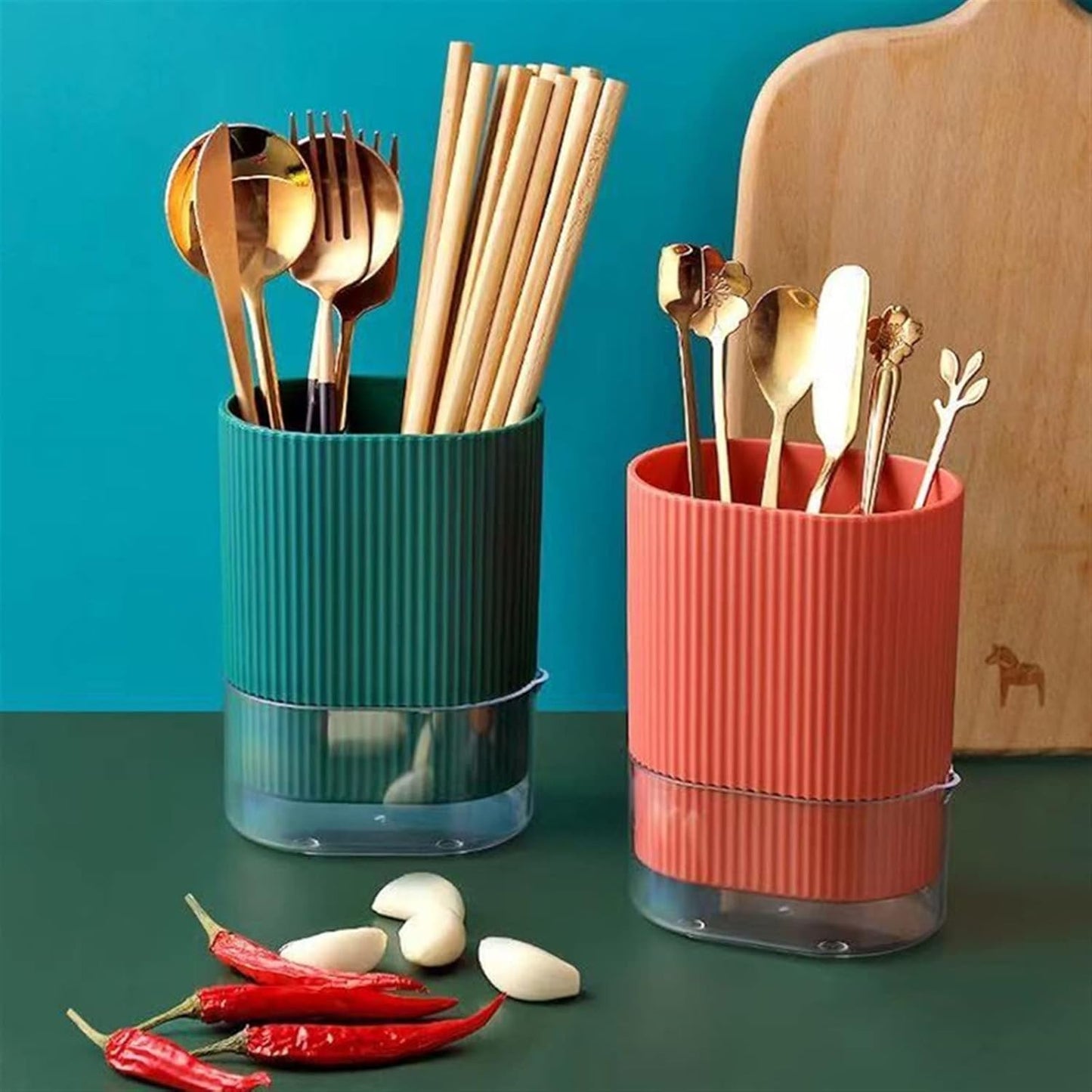 Utensil Caddy Chopsticks Tube, Chopsticks Basket, Spoon, Storage Box, Tableware, Kitchen, Drainage Household Chopsticks, cage Barrel Pen Holder Racks
