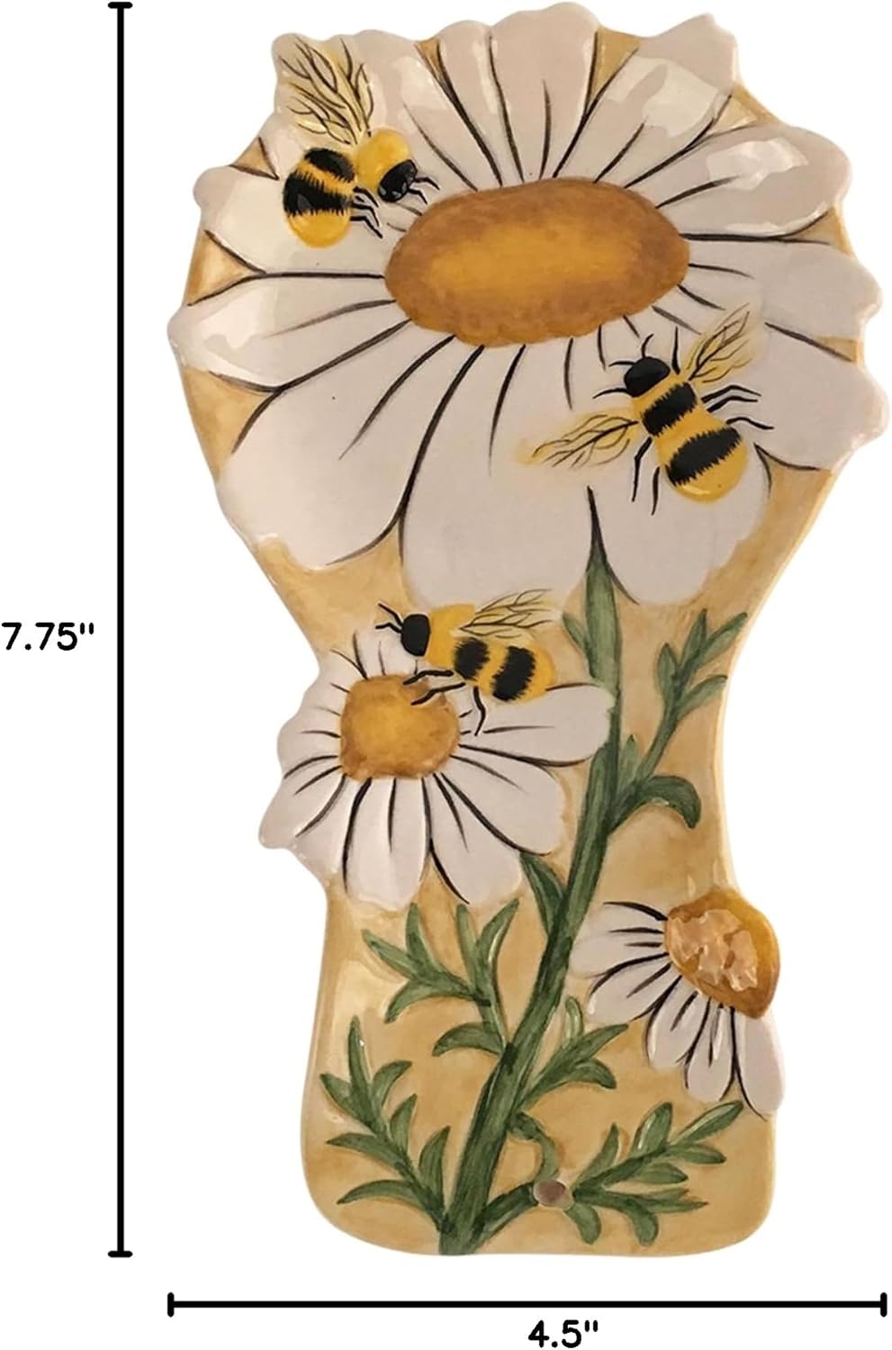 Blue Sky Clayworks Great Flower and Bustling Honey Bee Spoon Rest