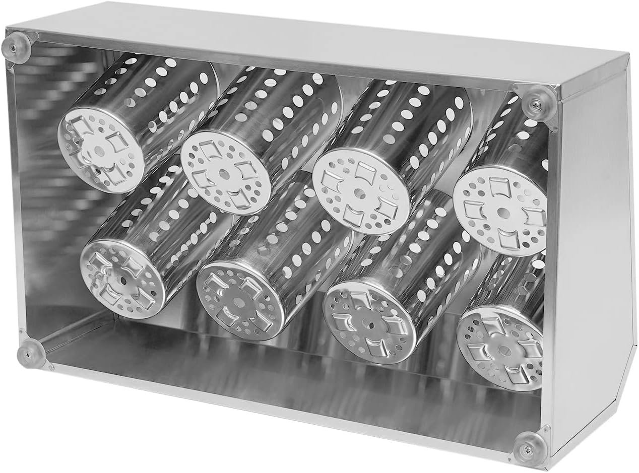 TFCFL Commercial Stainless Steel Flatware Cylinder Storage Caddy,Restaurant Silverware Cutlery Organizer Utensil Holder Organizer Caddy for Kitchen Coffee Shops Restaurants Hotels (8-Hole)