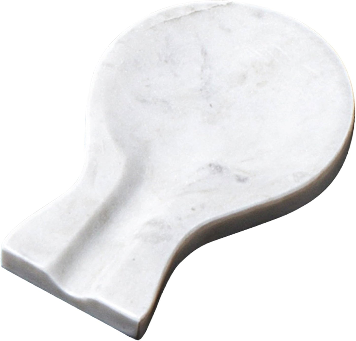 Luxury Hand-Carved Natural Charcoal Marble Spoon Rest – Heavy-Duty Utensil Holder for Spoons, Ladles & Spatulas, Made from Premium Java Stone, Chemical-Free & Elegant (Dark Grey, 8.6”)