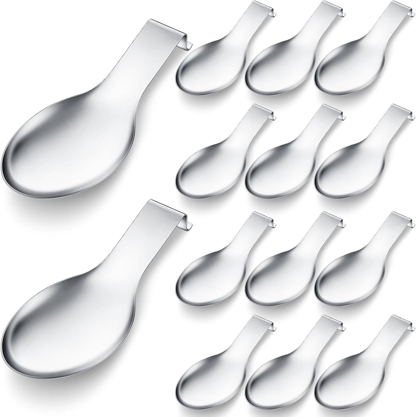 Nuanchu Stainless Steel Spoon Rest Spatula Ladle Holder Spoon for Stove Top Heavy Duty Spatula Holder for Countertop Dishwasher Safe Utensil Rest for Kitchen, 3.8 x 9.6"(Gold)