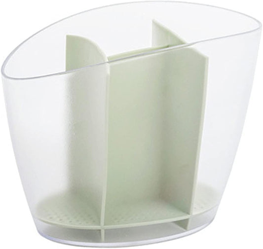 Utensil Caddy Creative Home Kitchen, Removable and Washable Chopstick Drain TubeSimple and Multi-Purpose Plastic Tableware Storage Tube Pen Holder Racks(Green)