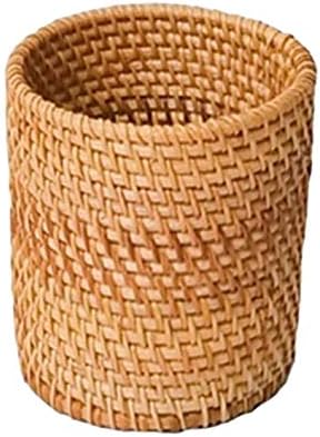 Rattan Chopsticks Tube Shovel Spoon Bucket Tableware Storage Box Household Storage Basket Storage Box (Color : B) (A)
