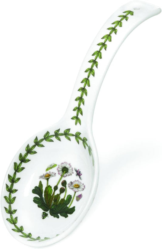 Portmeirion Botanic Garden 8.75" Spoon Rest, Daisy Floral Motif - Dishwasher, Microwave Safe, Chip-Resistant Porcelain - Ideal for Kitchen Counter or Stove Top, Kitchen & Cooking Essential