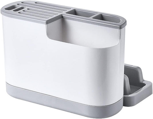 Chopstick Holder, Kitchen Tableware Chopsticks Cage Knife Holder Multifunction Cutlery Storage Tube Drainer Container Pot Lid Rack Organizer Items Garters(Gray)