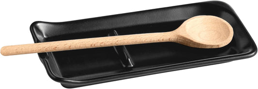 Emile Henry Made in France Ceramic Spoon Rest Ridged, 9"x 4"|Truffle